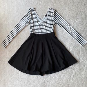 Black and white skater dress